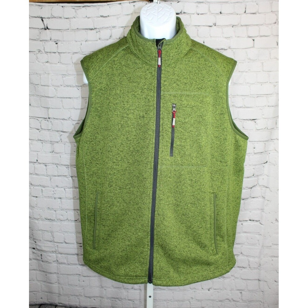 Orvis Vest Men's Size 2XL Green Sweater Fleece Sleeveless Full Zip Warm EUC